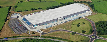 an arial view of a warehouse